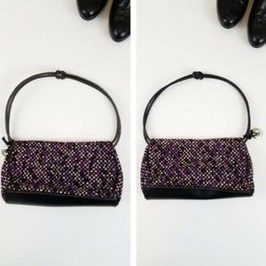 -THE SAK Small Black and Purple Shoulder Purse